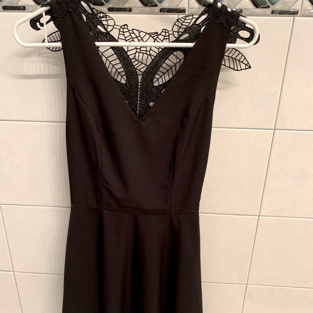 Black Lace Butterfly Back Dress